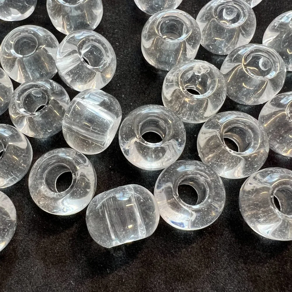 NWOT📌30 Clear Glass Beads 14 mm with a big Hole 5 mm for Jewelry Making -Craft